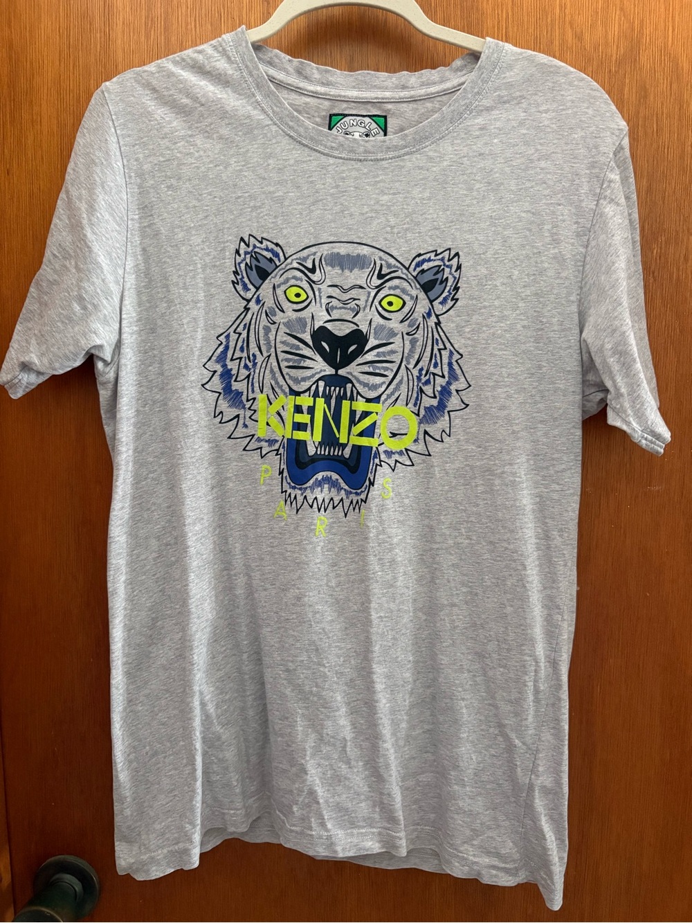 KENZO sz M TIGER Light Gray Tee Short Sleeve Tshirt Jungle